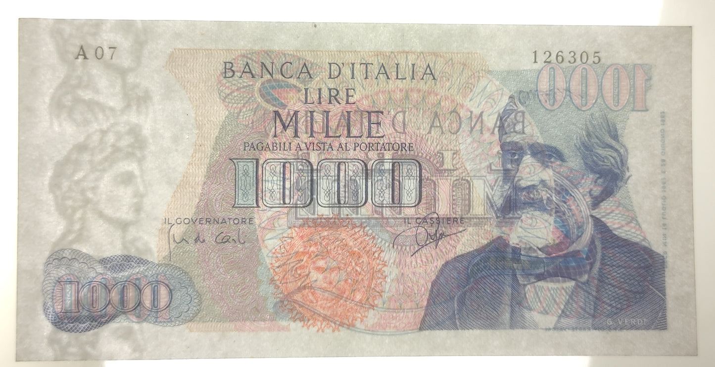 1000 LIRE VERDI 1° TIPO 14/07/1962 SPL