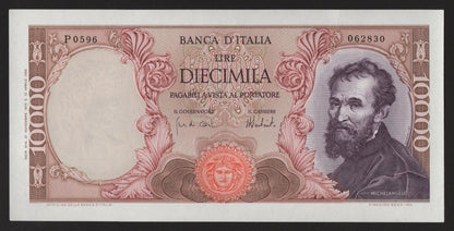 10000 LIRE MICHELANGELO 27/11/1973 SPL+