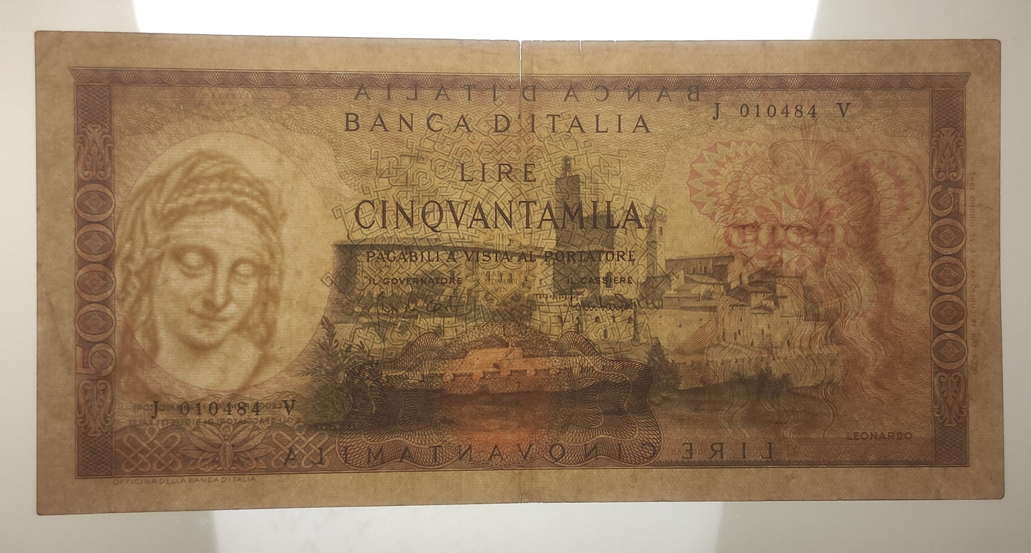 50000 LIRE LEONARDO DA VINCI 19/07/1970 BB