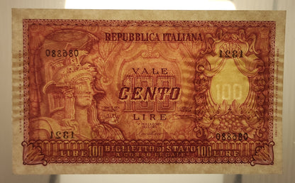 100 LIRE ITALIA ELMATA 31/12/1951 qFDS