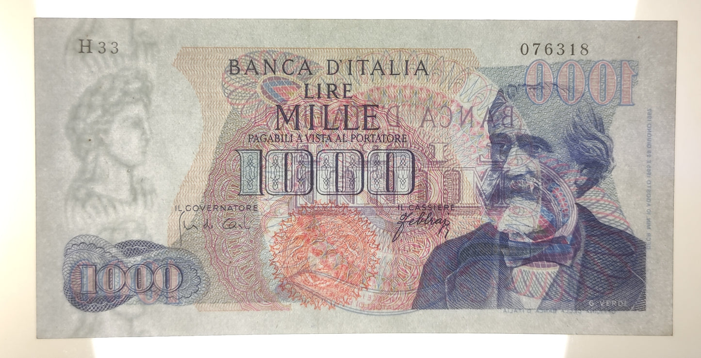 1000 LIRE VERDI 1° TIPO 10/08/1965 SPL