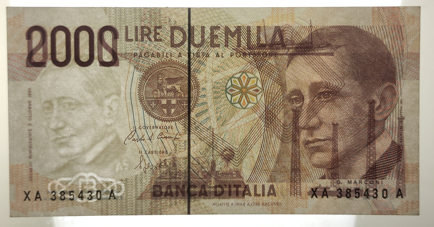 2000 LIRE MARCONI SERIE SOSTITUTIVA XA 1990 SPL+