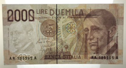 2000 LIRE MARCONI TRIPLA A 24/10/1990 FDS