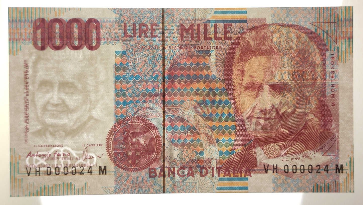 1000 LIRE MONTESSORI NUMERI BASSI VH 000024 M 1998 FDS