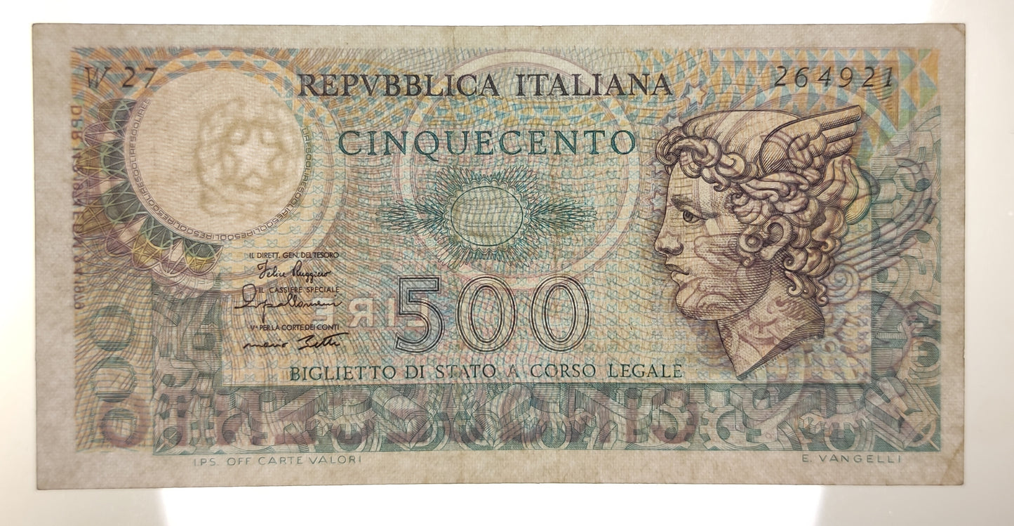 500 LIRE MERCURIO SERIE SOSTITUTIVA W27 1979 qSPL