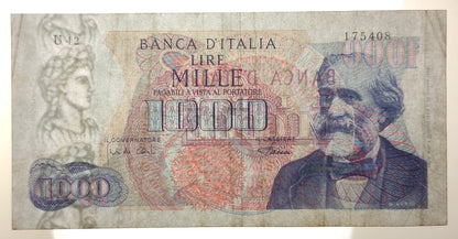 1000 LIRE VERDI 1° TIPO 04/01/1968 BB