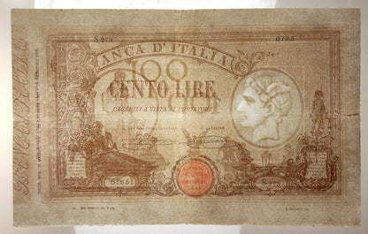 100 LIRE MATRICE (DECRETO) 12/05/1919 CANOVAI-SACCHI qBB