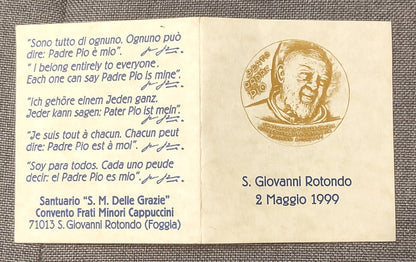 MEDAGLIA BEATIFICAZIONE PADRE PIO 1999 IN BRONZO FDC - DA COLLEZIONE