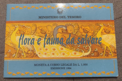 1000 LIRE 1994 IPZS FLORA E FAUNA DA SALVARE - MONETA IN ARGENTO FDC