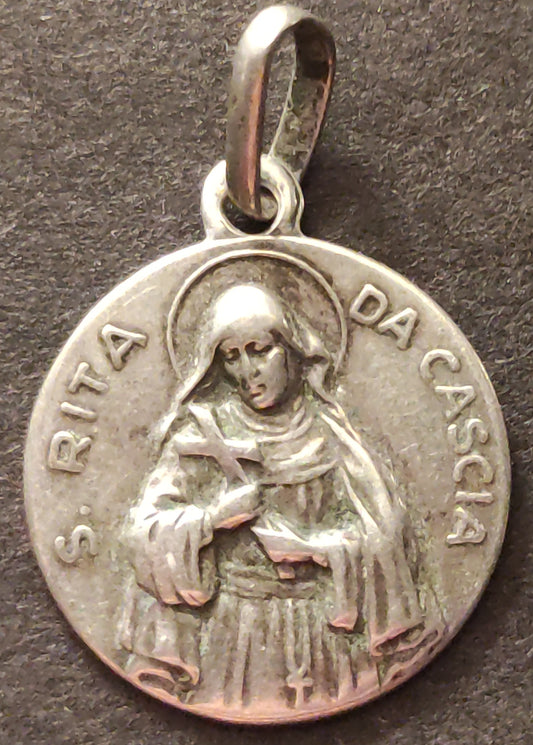 ANTICA MEDAGLIA VOTIVA RELIGIOSA S.RITA DA CASCIA MB