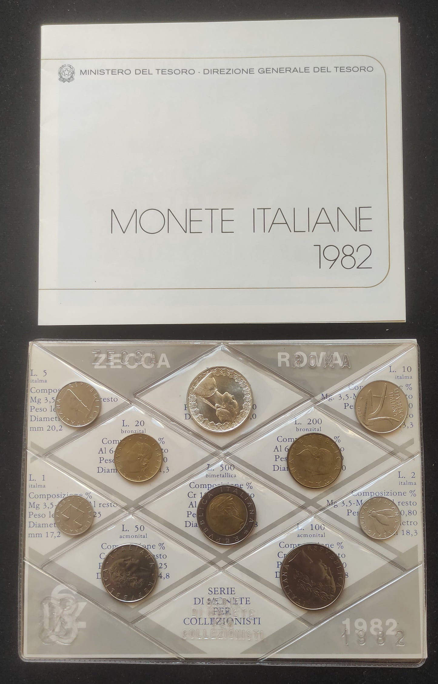 SERIE DIVISIONALE DI MONETE 1982 CON ARGENTO IPZS FDC - LIRE DA COLLEZIONE