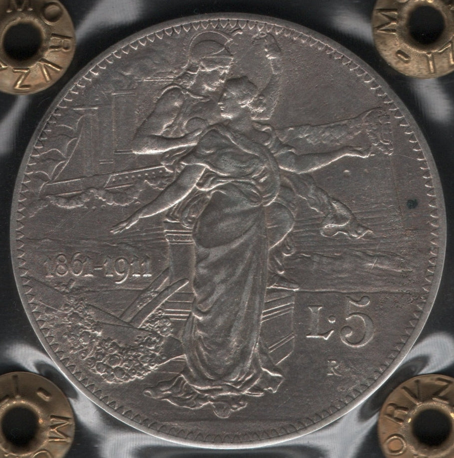 5 LIRE CINQUANTENARIO 1911 (BB+) - Numismatica_ita