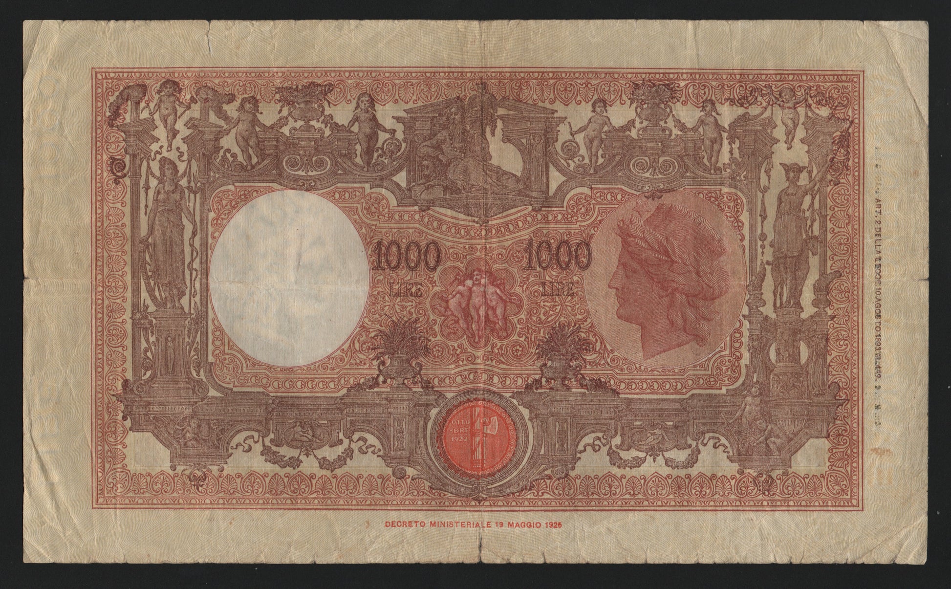 1000 LIRE GRANDE "M" (FASCIO) - 2° TIPO 06/02/1943 (BB) - Numismatica_ita