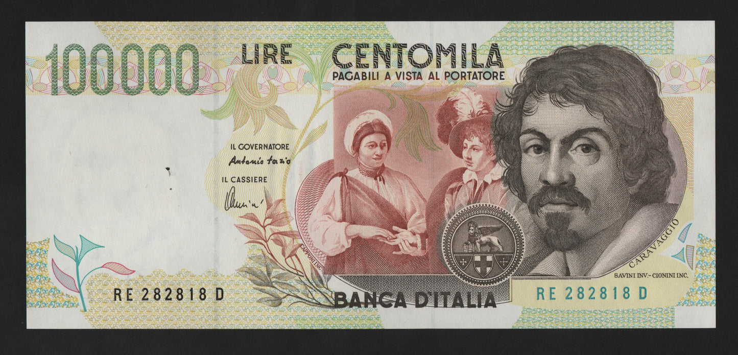 100.000 LIRE CARAVAGGIO 2° TIPO LETTERA E 19/08/1998 (qFDS) - Numismatica_ita