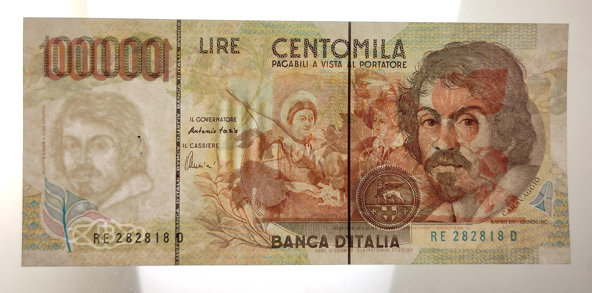 100.000 LIRE CARAVAGGIO 2° TIPO LETTERA E 19/08/1998 (qFDS) - Numismatica_ita