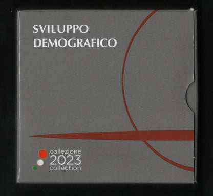 5 EURO SVILUPPO DEMOGRAFICO IPZS CON FIRMA DELL'INCISORE 2023 (FDC) - Numismatica_ita