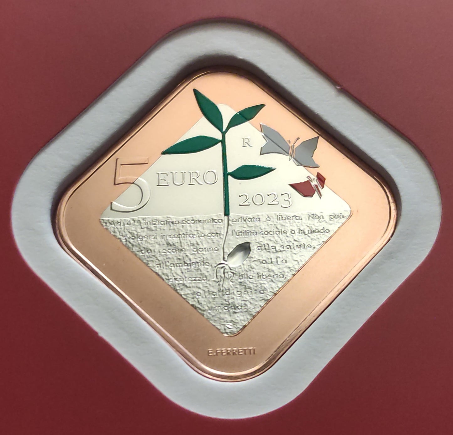 5 EURO TUTELA AMBIENTALE IPZS CON FIRMA DELL'INCISORE 2023 (FDC) - Numismatica_ita