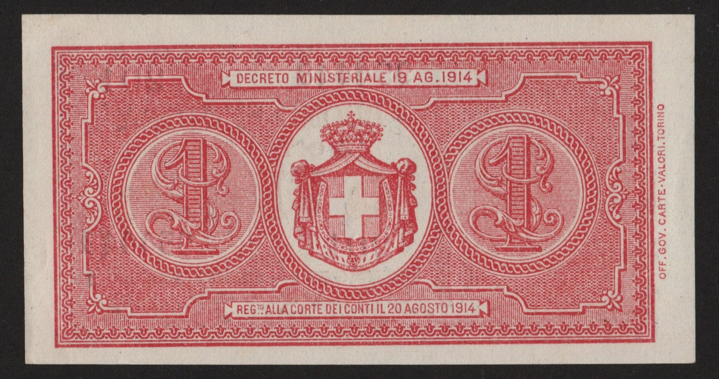 BUONO DI CASSA 1 LIRA VITTORIO EMANUELE III 10/07/1921 qFDS