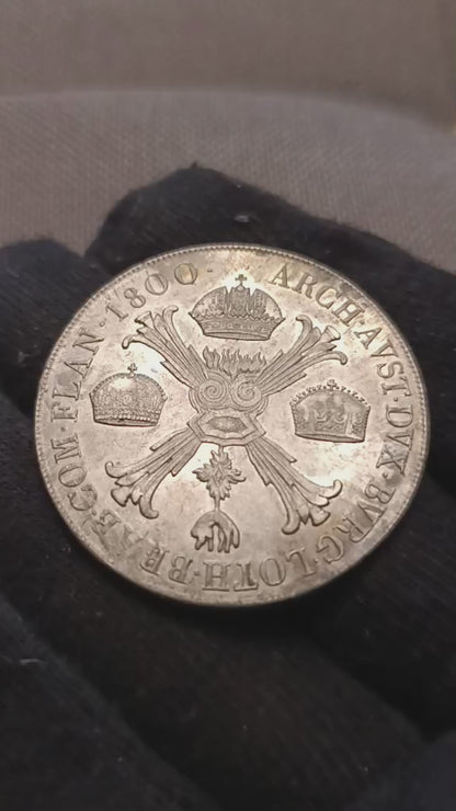 CROCIONE 1800 DUCATO MILANO E MANTOVA FRANCESCO II ASBURGO LORENA ARGENTO SPL+