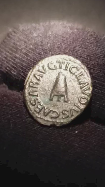 QUADRANTE IMPERATORE CLAUDIO (41-54 D.C.) ANTICA MONETA ROMANA IN BRONZO qSPL