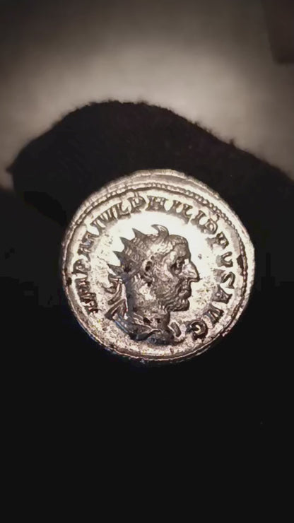 ANTONINIANO FILIPPO I L' ARABO (244-249 D.C.) ANTICA MONETA ROMANA IN ARGENTO BB