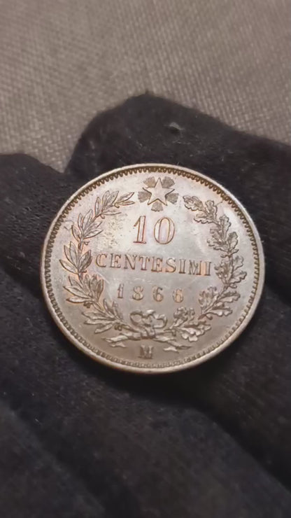 10 CENTESIMI 1866 MILANO VITTORIO EMANUELE II qFDC