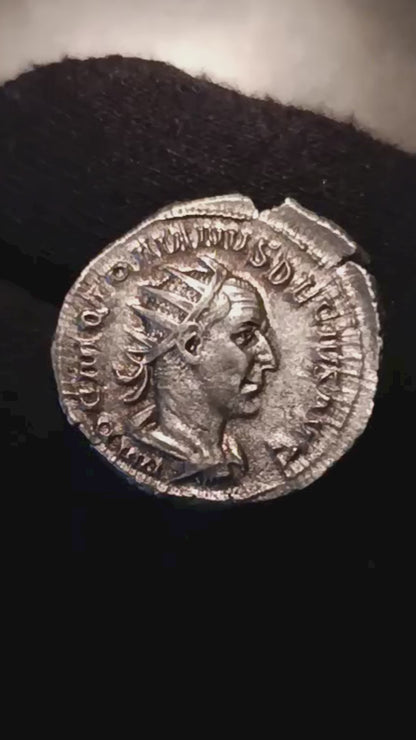 ANTONINIANO IMPERATORE TRAIANO DECIO (249-251 D.C.) ANTICA MONETA IN ARGENTO BB
