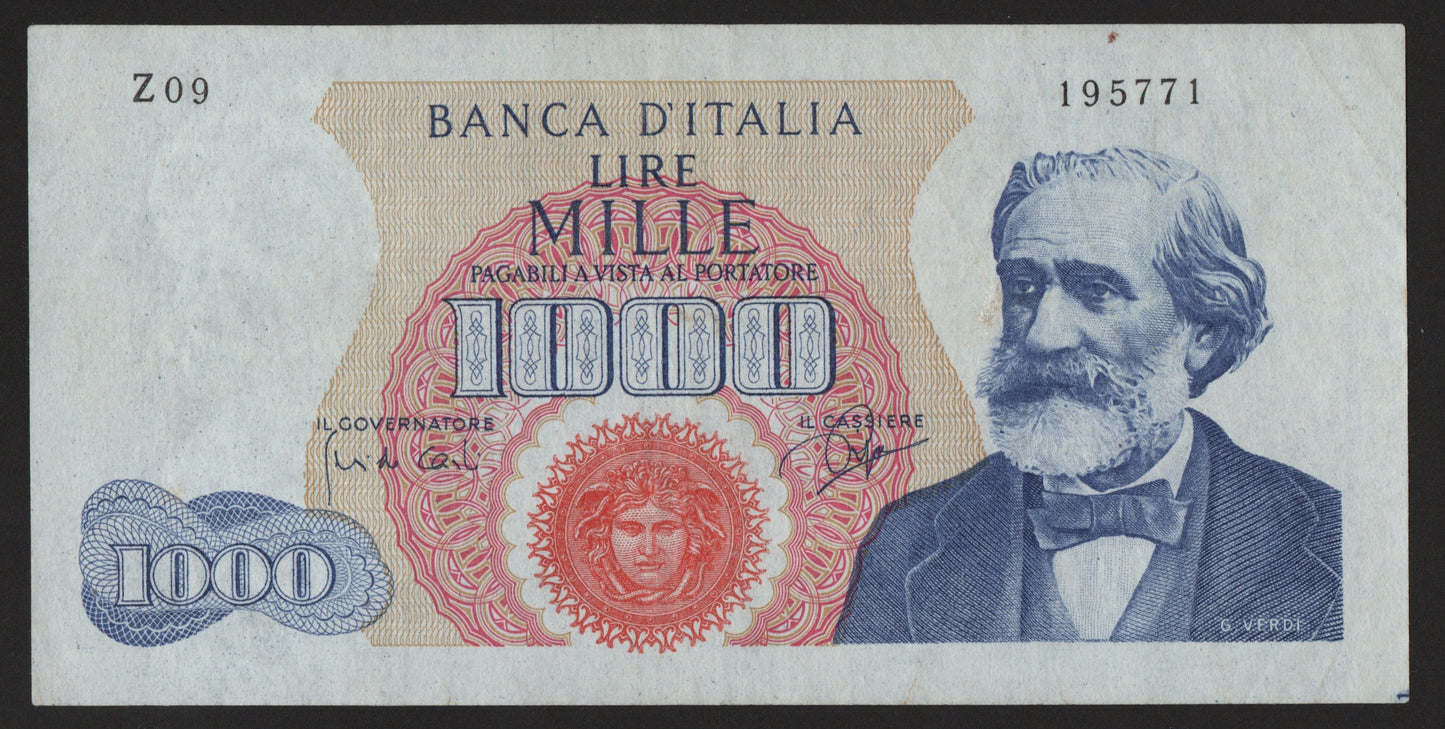 1000 LIRE VERDI 1° TIPO SERIE SOSTITUTIVA 14/01/1964 SPL