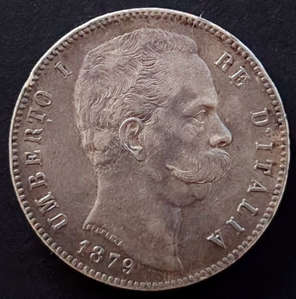 SCUDO 5 LIRE 1879 UMBERTO I BB+