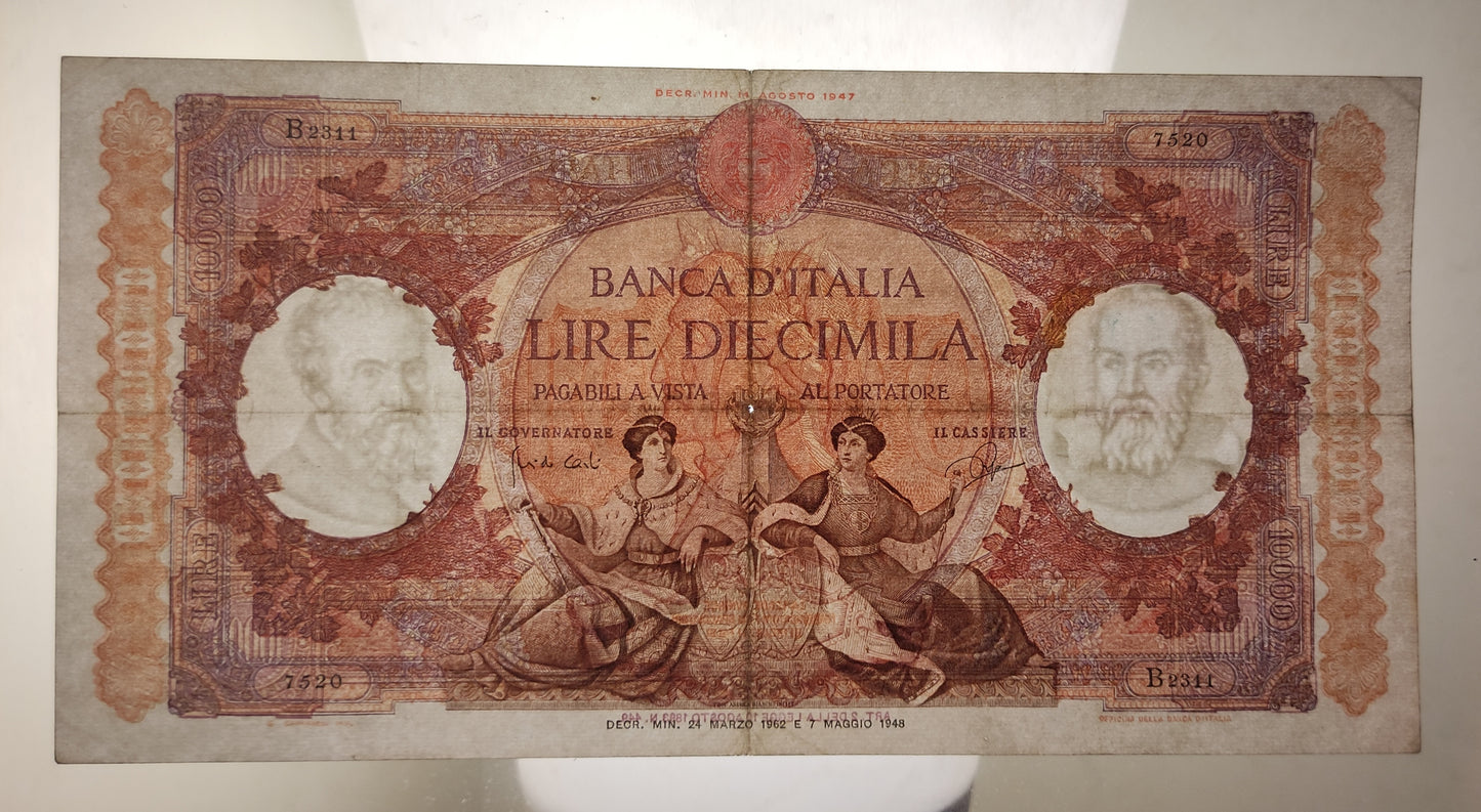 10.000 LIRE REGINE DEL MARE 24/03/1962 (BB) - Numismatica_ita