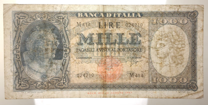 1000 LIRE ITALIA ORNATA DI PERLE (MEDUSA) 25/09/1961 qBB