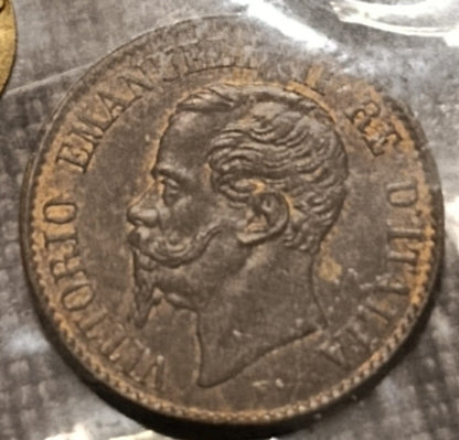 1 CENTESIMO 1867 TORINO VITTORIO EMANUELE II FDC