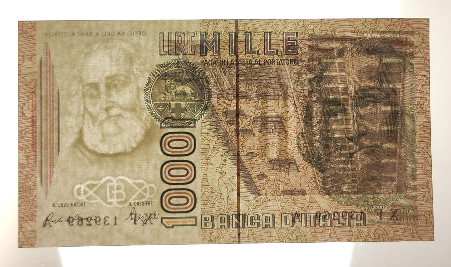 1000 LIRE POLO SERIE SOSTITUTIVA XF...A 1988 CONSECUTIVE DA MAZZETTA FDS