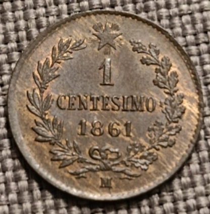 1 CENTESIMO 1861 VITTORIO EMANUELE II FDC