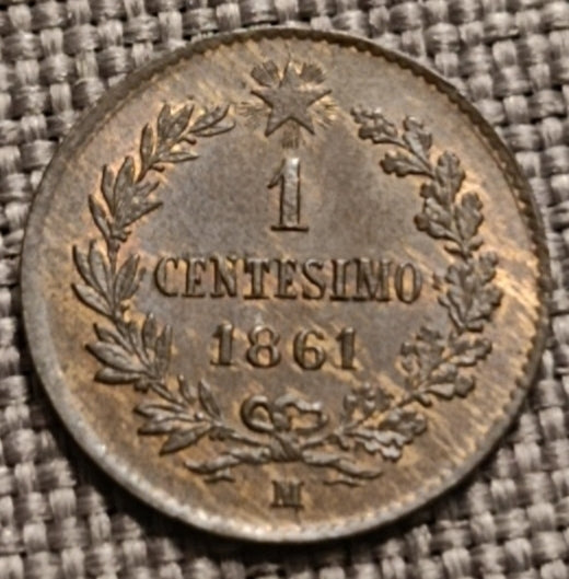 1 CENTESIMO 1861 VITTORIO EMANUELE II FDC