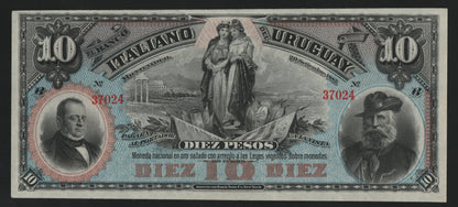 10 PESOS 20/09/1887 BANCO ITALIANO DELL' URUGUAY qFDS
