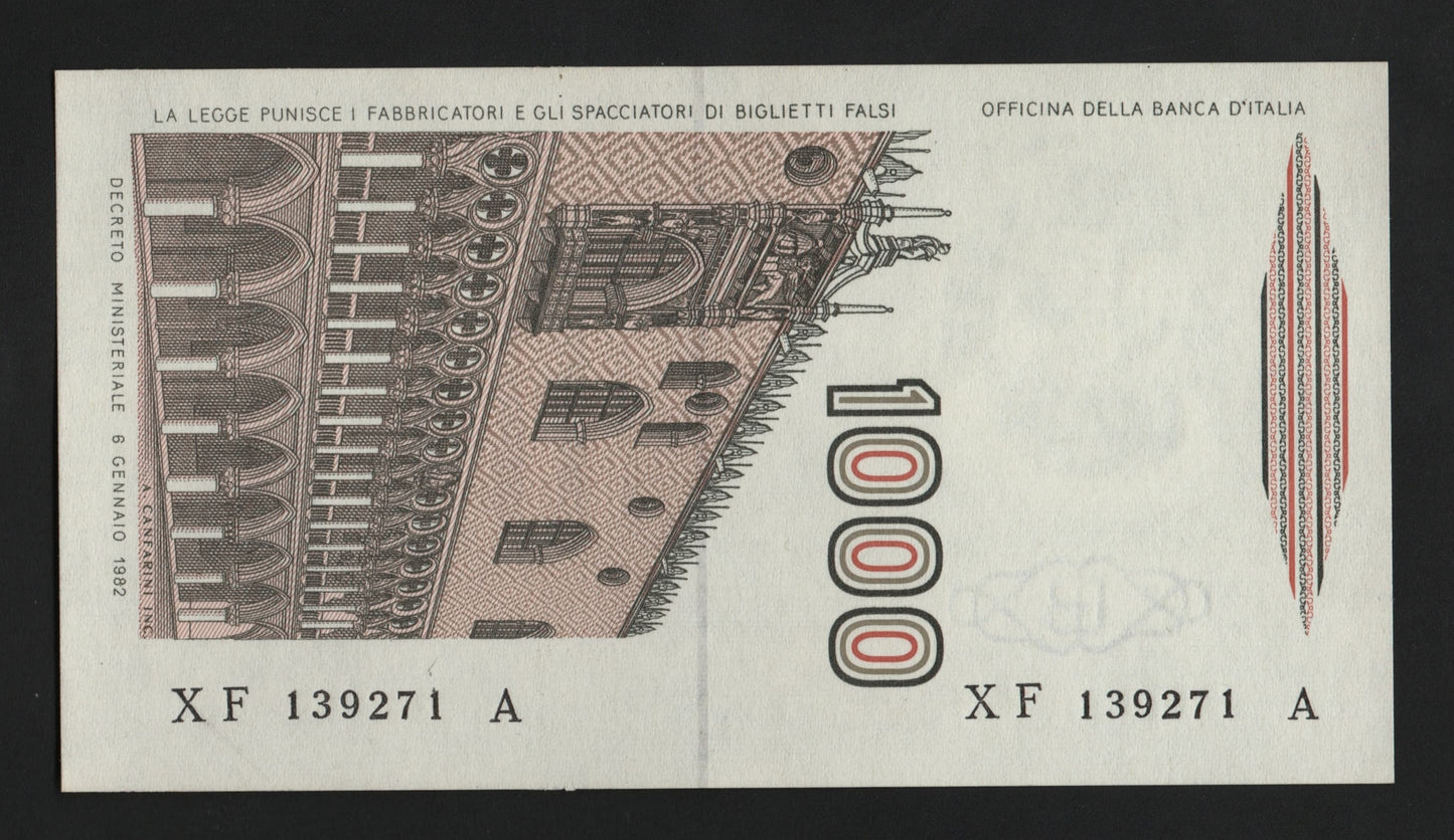 1000 LIRE POLO SERIE SOSTITUTIVA XF...A 1988 CONSECUTIVE DA MAZZETTA FDS