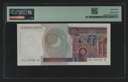 100000 LIRE BOTTICELLI 10/05/1982 PMG 64 qFDS