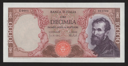 10000 LIRE MICHELANGELO 27/11/1973 qFDS