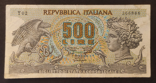 500 LIRE ARETUSA FALSO D'EPOCA 20/06/1966 BB