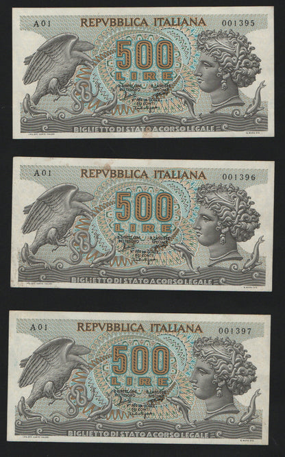 500 LIRE ARETUSA A01 PRIMA SERIE 20/06/1966 qSUP