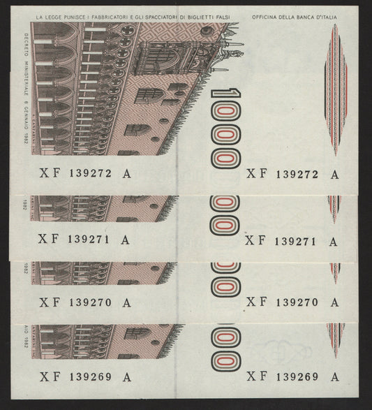 1000 LIRE POLO SERIE SOSTITUTIVA XF...A 1988 CONSECUTIVE DA MAZZETTA FDS