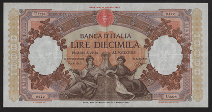 10000 LIRE REPUBBLICHE MARINARE REGINE DEL MARE 24/03/1962 qSPL