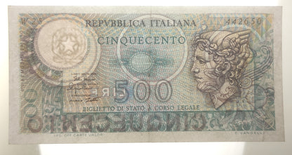 500 LIRE MERCURIO SERIE SOSTITUTIVA W25 1979 qSPL