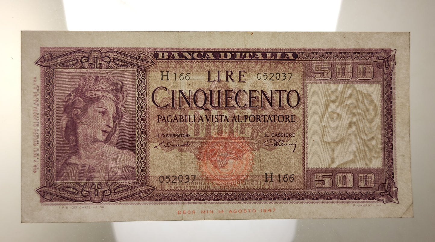 500 LIRE ITALIA 10/02/1948 (qSPL) - Numismatica_ita