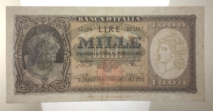 1000 LIRE ITALIA ORNATA DI PERLE (MEDUSA) 10/02/1948 BB