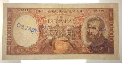 10000 LIRE MICHELANGELO FALSO D'EPOCA 15/02/1973 BB+