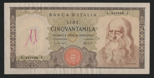 50000 LIRE LEONARDO DA VINCI 16/05/1972 BB