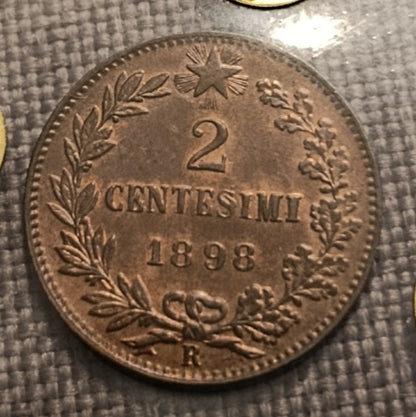 2 CENTESIMI 1898 UMBERTO I qFDC