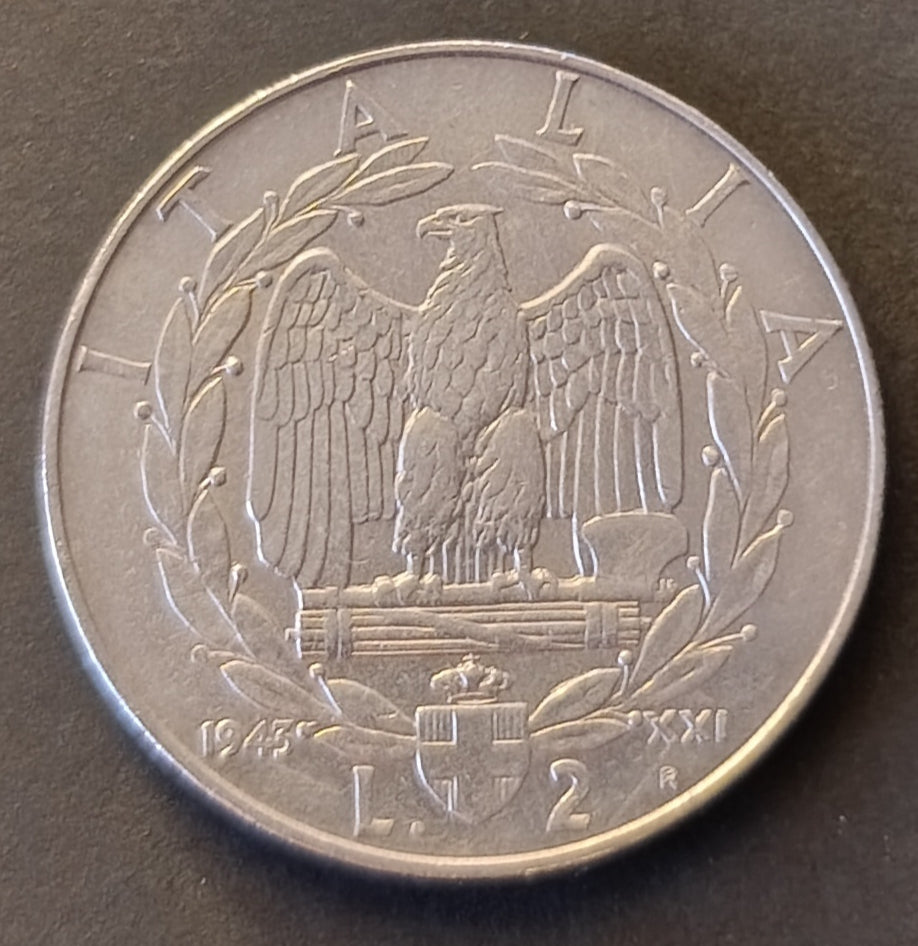 2 LIRE IMPERO 1943 VITTORIO EMANUELE III SPL+